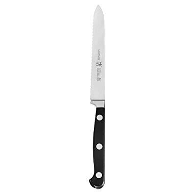 J.A. HENCKELS INTERNATIONAL 31160-131 CLASSIC Serrated Utility Knife, 5-inch, Black/Stainless Steel