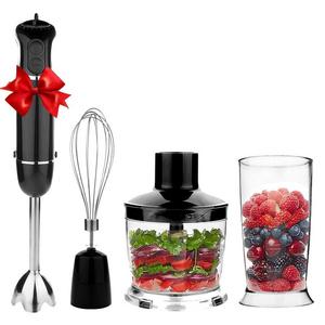 OXA Smart Powerful 4-in-1 Immersion Hand Blender Set - Variable 6 Speed Control - Includes 500ml Food Chopper, Egg Whisk, and BPA-Free Beaker (600ml) - Black