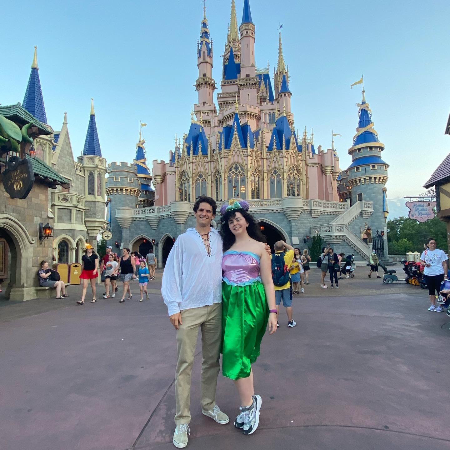 We love Disney Bounding! Here Paris and Andrew are at the Magic Kingdom as Eric and Ariel from “The Little Mermaid”. Paris even handmade her outfit!