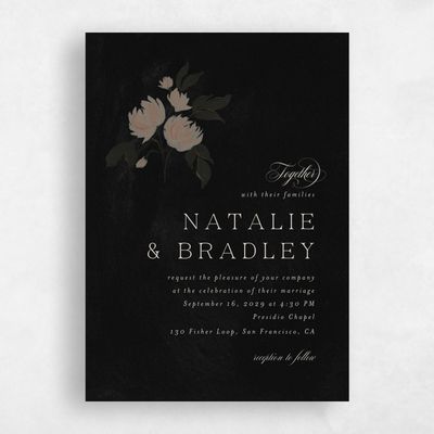 Black Wedding Invitation - Brocard Classic