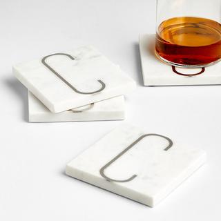 Marble Monogram Coaster, Set of 4