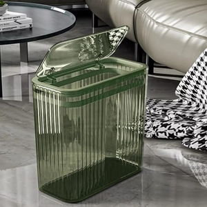 Bathroom Trash Cans with Touch-Top Lid (Green)