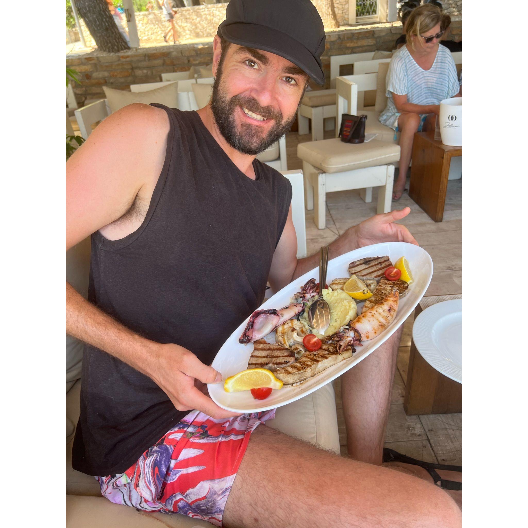 Seafood platters on the Mediterranean