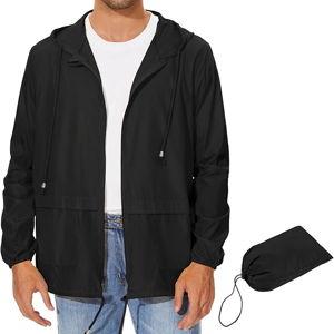 Zando Packable Mens Rain Jacket Lightweight Raincoat Waterproof with Hood Outdoor Windbreaker Jacket Travel Rain Jackets