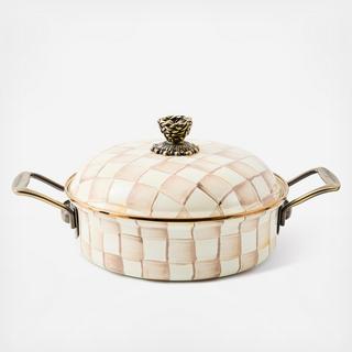 Mocha Check Steel 3 Qt. Casserole