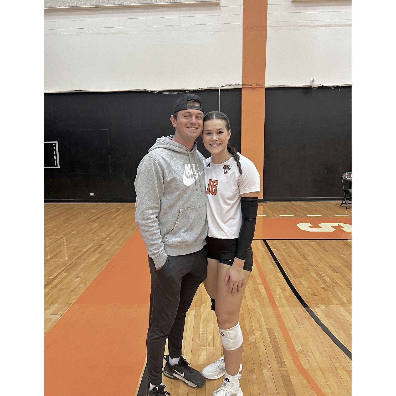 Grace's last home volleyball match.