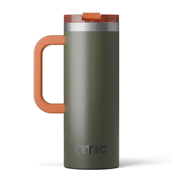 RTIC 20oz Road Trip Travel Mug with Lid and Handle, Insulated, Stainless Steel, Metal, Double Wall Vacuum-Insulation, Ceramic Lined, Portable Coffee, Tea Cup for Hot and Cold Drink, Trailblazer