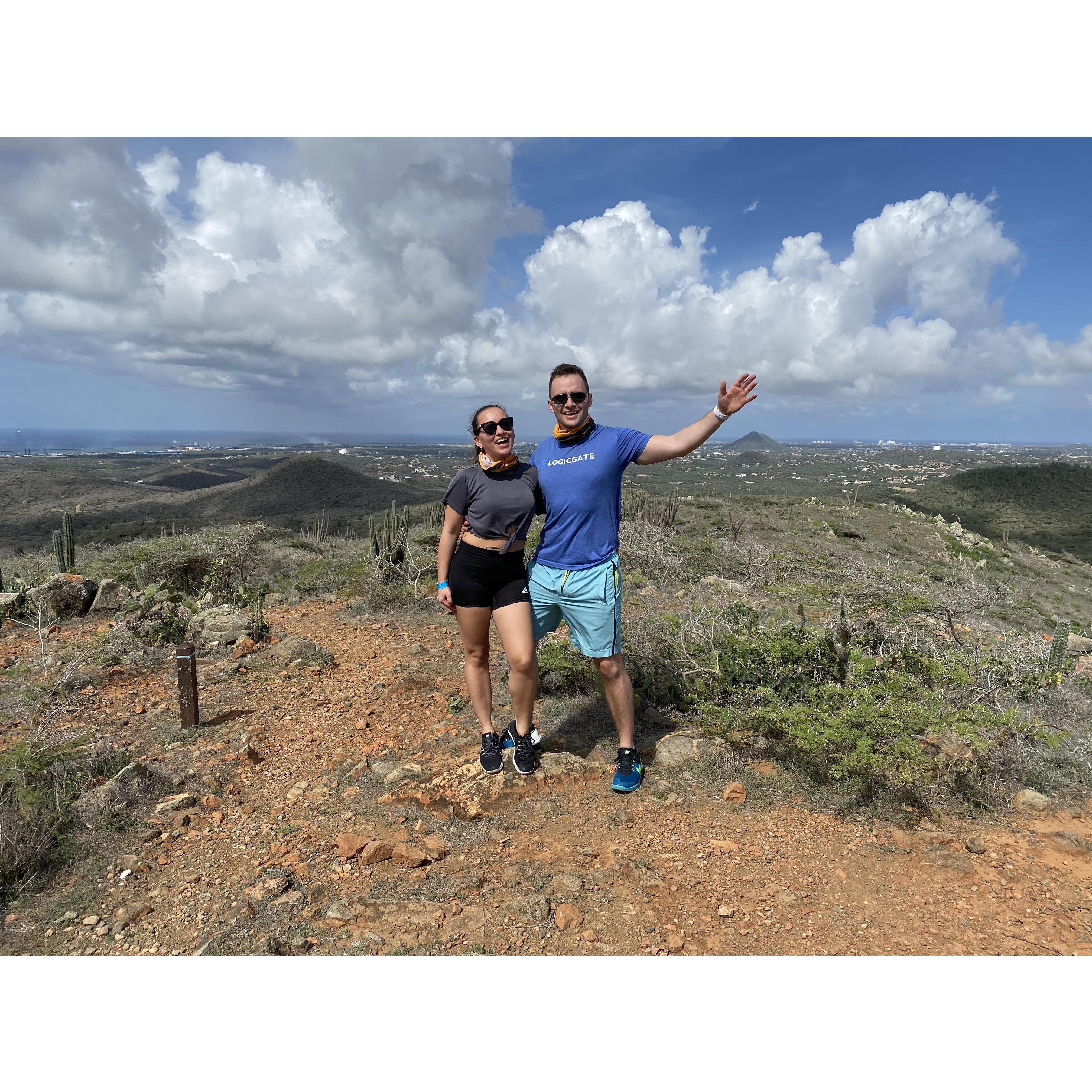 Pictured: Aruba!
Not pictured: the steep hill that Dave parked the ATV on with Natalia inside & forgot to put the parking break on. Also not pictured, Natalia's screams as it slowly starting rolling..