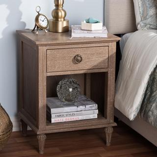 French Rustic 1-Drawer Nightstand