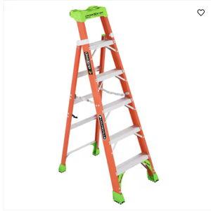 Louisville Ladder 6 ft. Fiberglass Cross Step Ladder with 300 lbs. Load Capacity Type IA Duty Rating