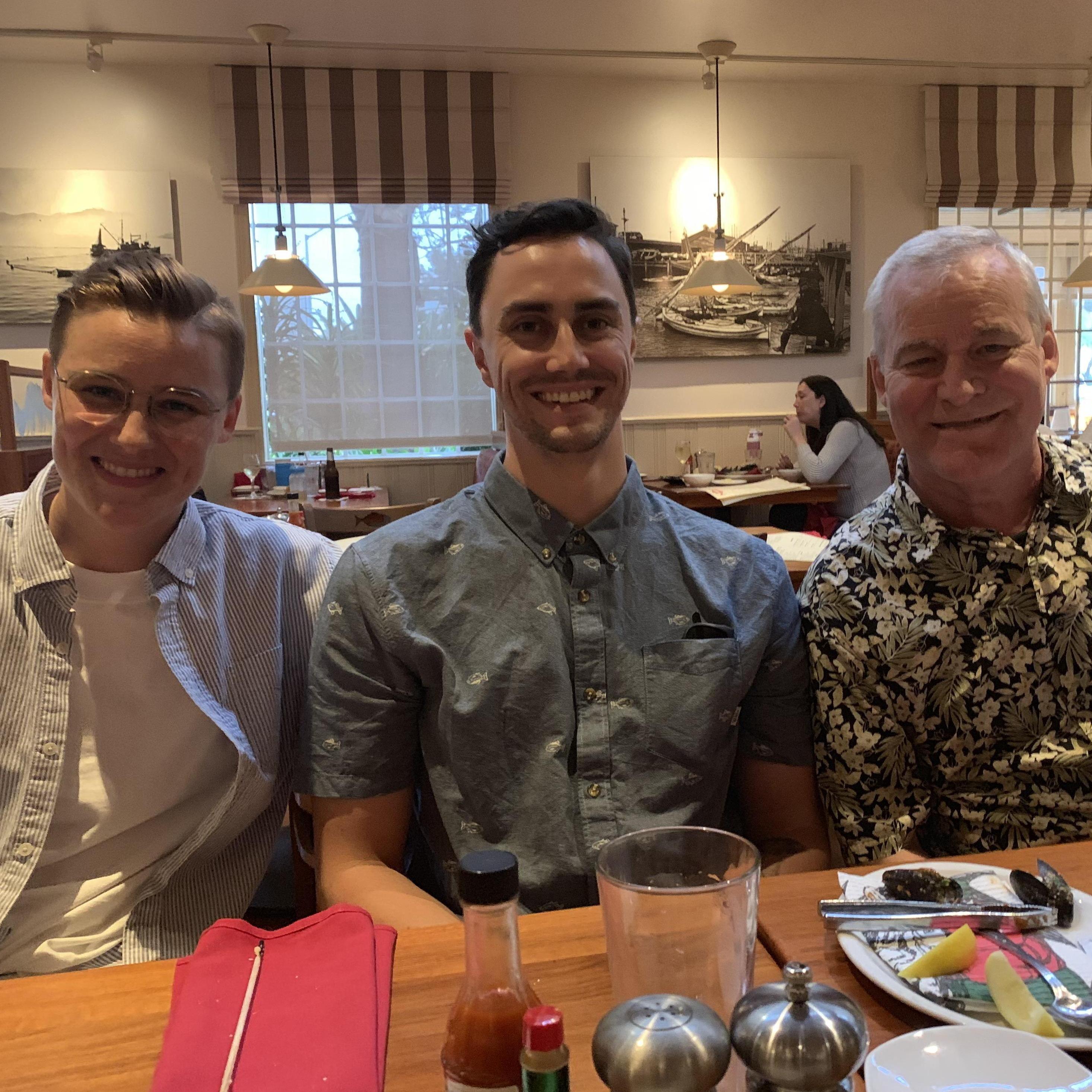 Andre with JJ and Paul (Ali's sibling and dad) in California // summer 2019
