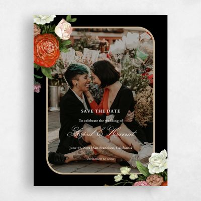 Black Wedding Save the Date - Eleganza Photo