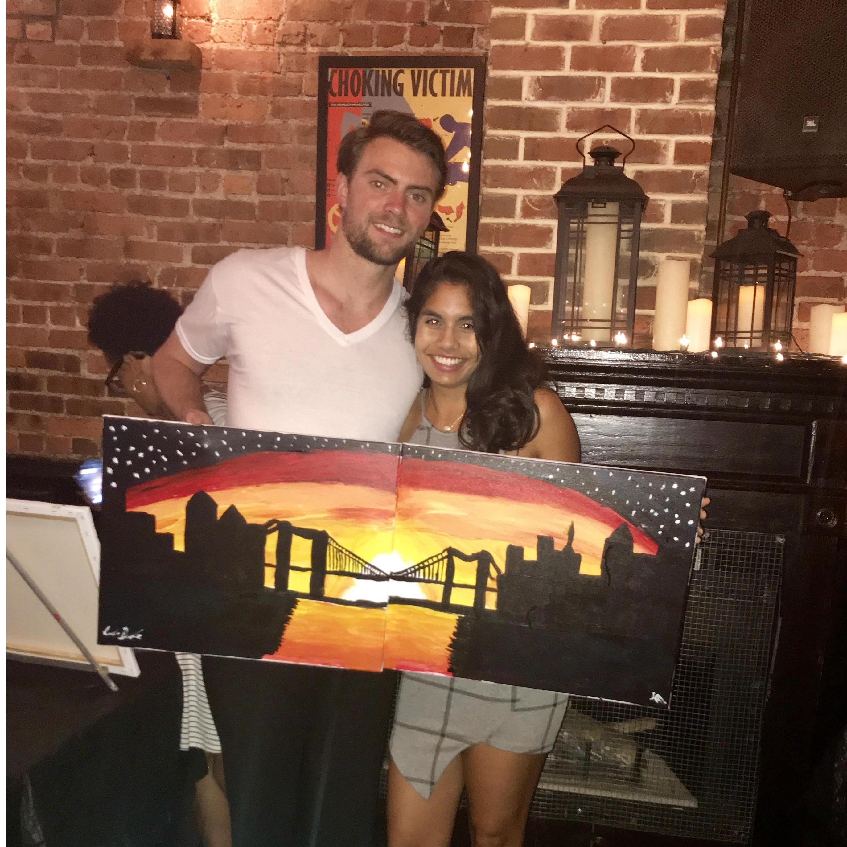 May 2018: We did an early anniversary paint date night!