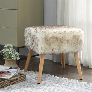 Chic Faux Fur Square Stool