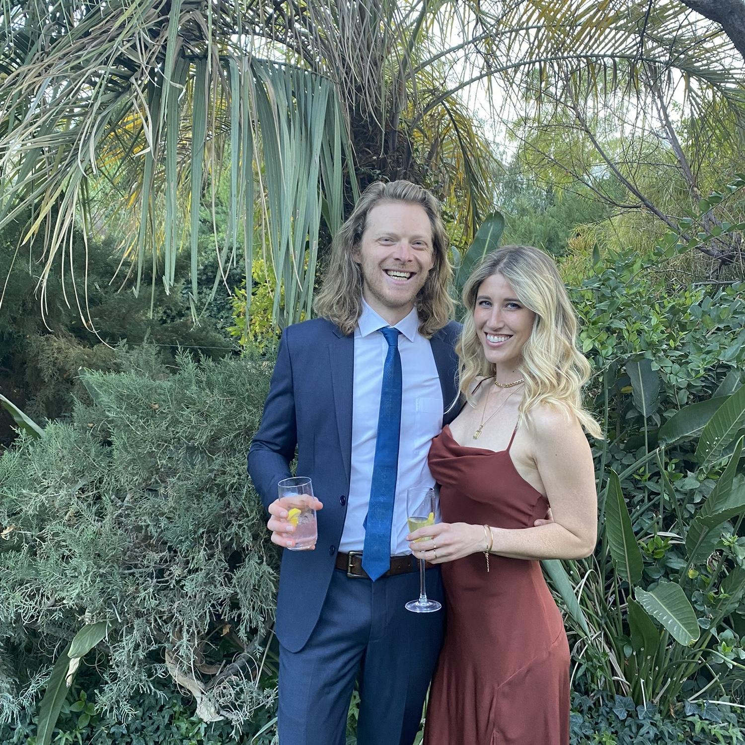 Our very first photo together at our friends Eric + Emily's Palm Springs wedding