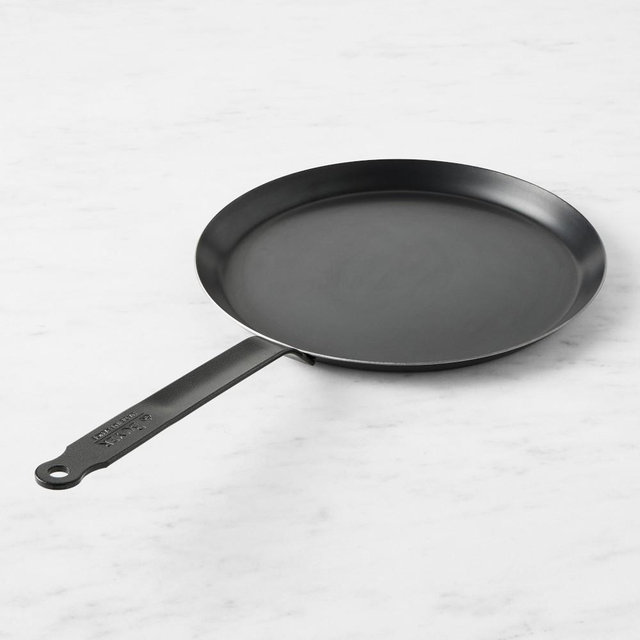 De Buyer Blue Carbon Steel Crepe Pan, 12"