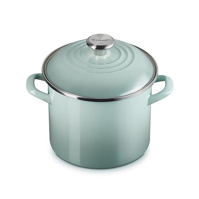 Le Creuset Enamel on Steel Traditional Stockpot, 6 qt., Sea Salt with Stainless Steel Knob