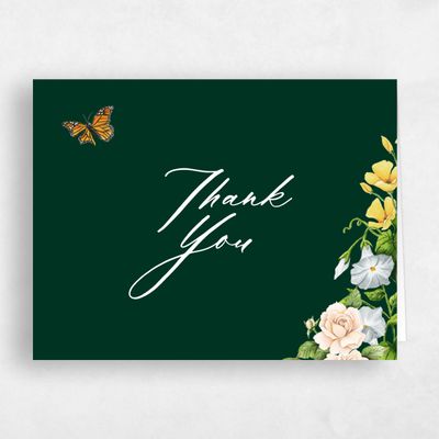 Green Non-Photo Wedding Thank You - Eterno Landscape