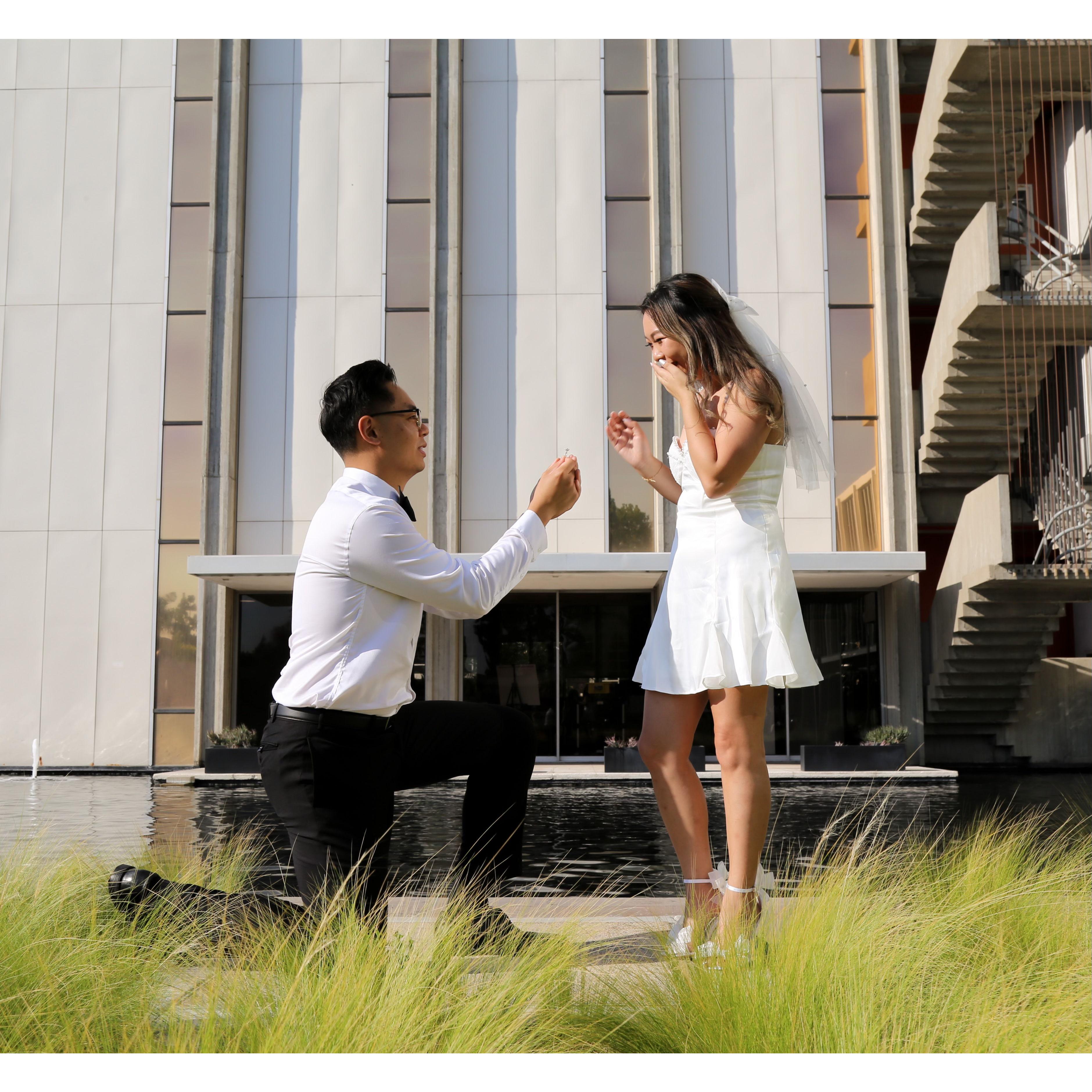 christ cathedral engagement shoot