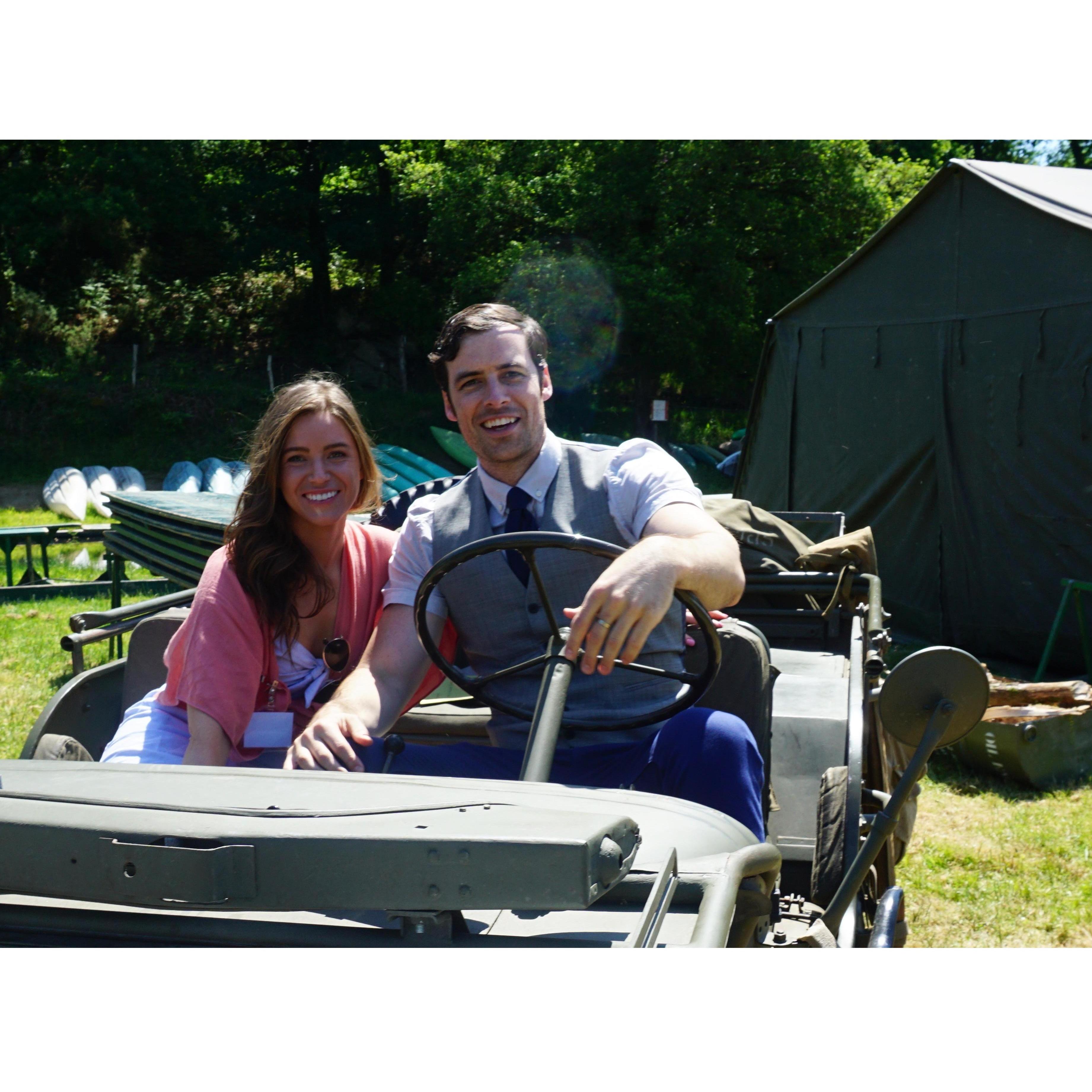 In Auray, France celebrating Tim's grandfather