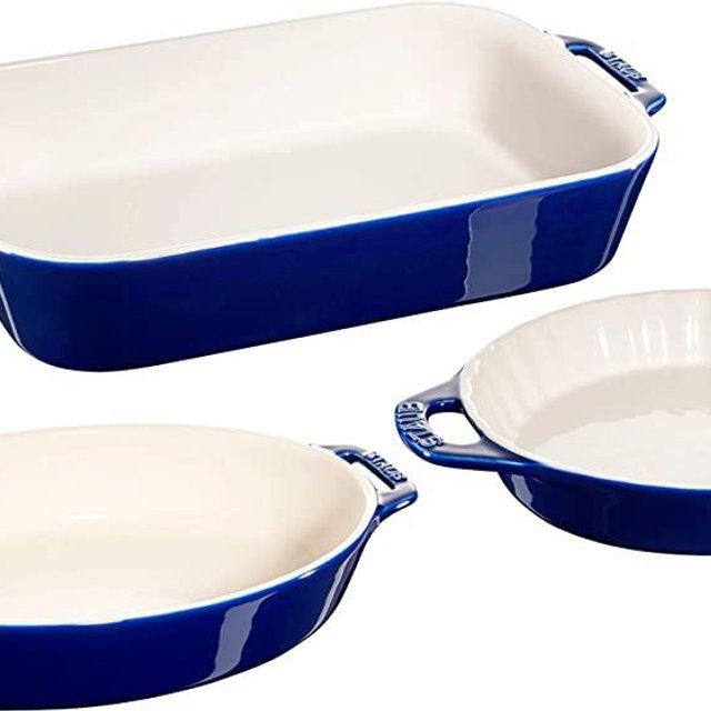 Staub Ceramic Baking Dish Set, 3pc, Dark Blue
