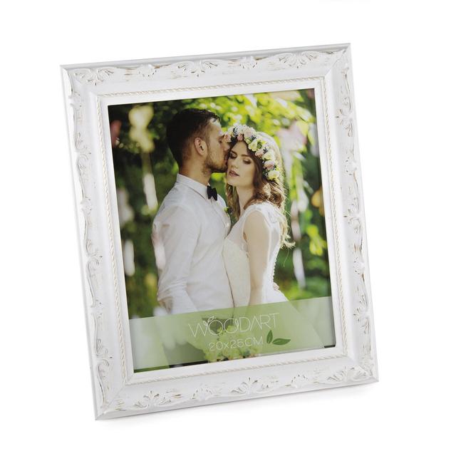 WoodArt Wooden Picture Frame (8x10, White W/Flowers)