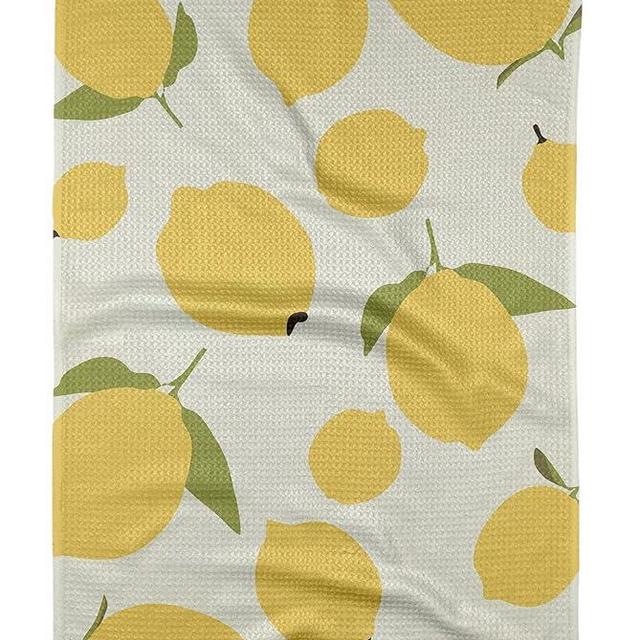 GEOMETRY Kitchen Tea Towel - Quick Dry Microfiber Cloth Dish Towels for Kitchen Drying - Premium Quick Dry Towel (Sunny Lemons, 1-Pack)