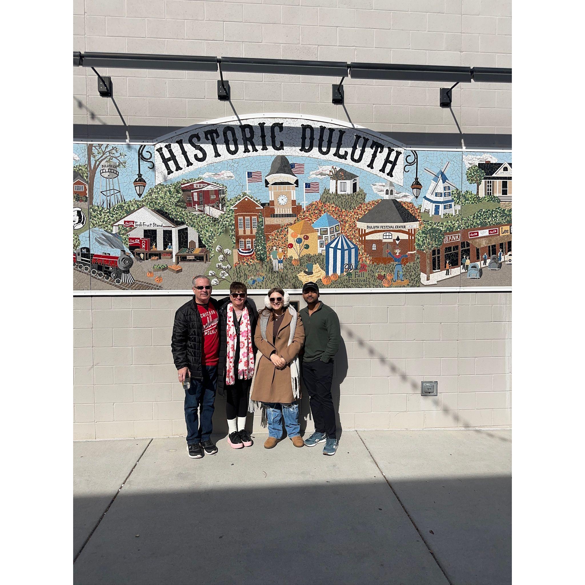 From left Alex's dad, Alex's mom, Alex Himshekhar , Alex's parents visiting Georgia for Christmas holidays