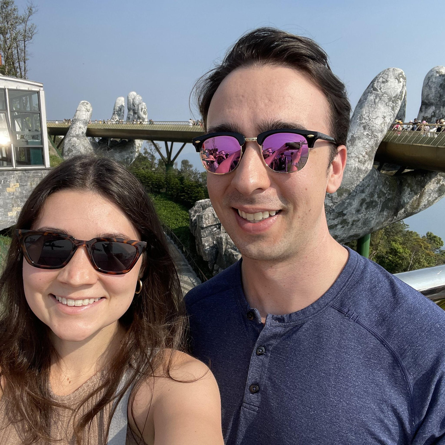 Da Nang, Vietnam on the iconic "Golden Bridge"!