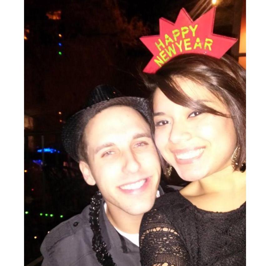 2014, Our first New Year's together. This was taken in San Antonio, TX on the Riverwalk.