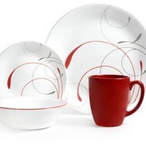 Corelle Livingware 32-Piece Dinnerware Set, Splendor Coupe Service for 8