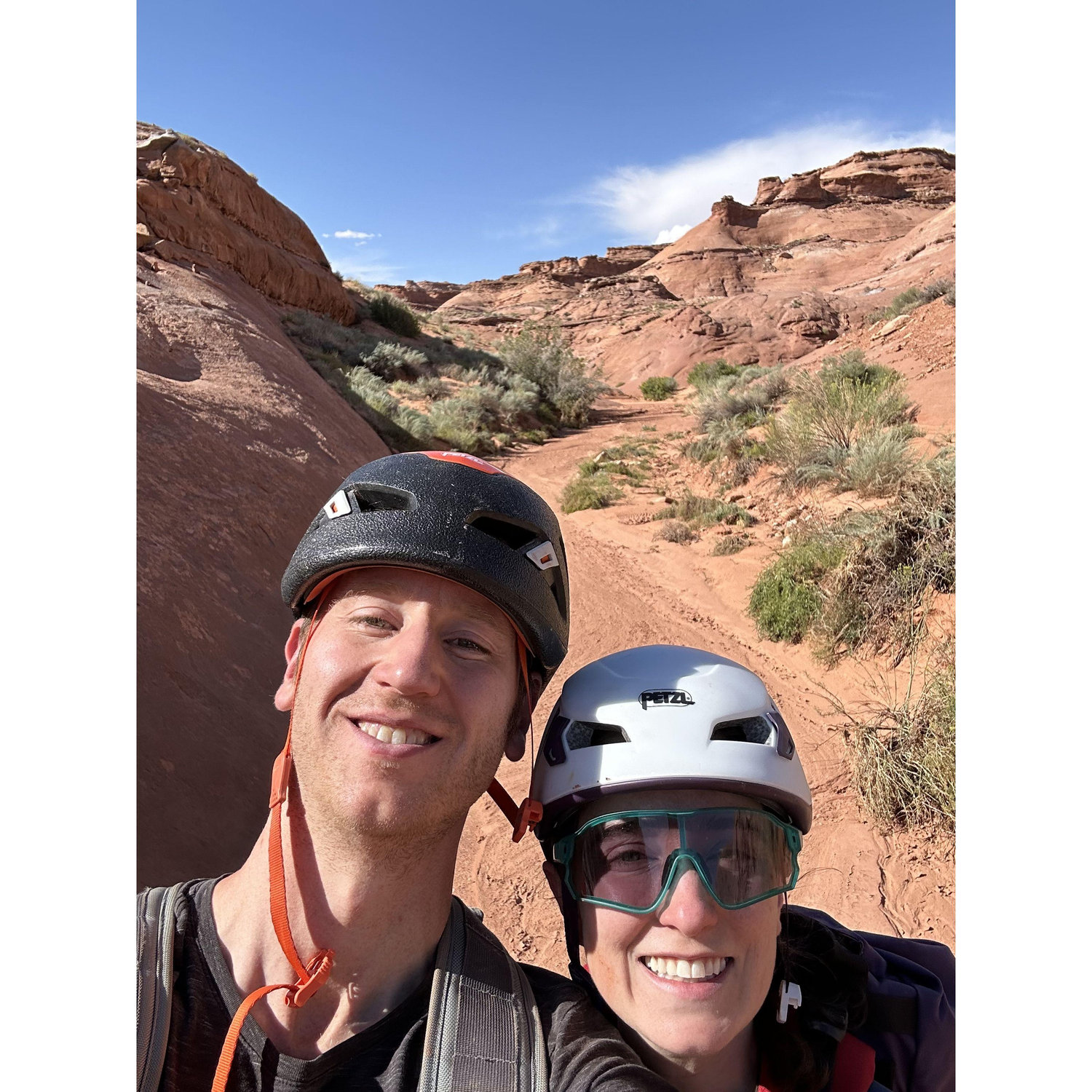 Happy smiles after completing a new and challenging canyon just outside of Lake Powell