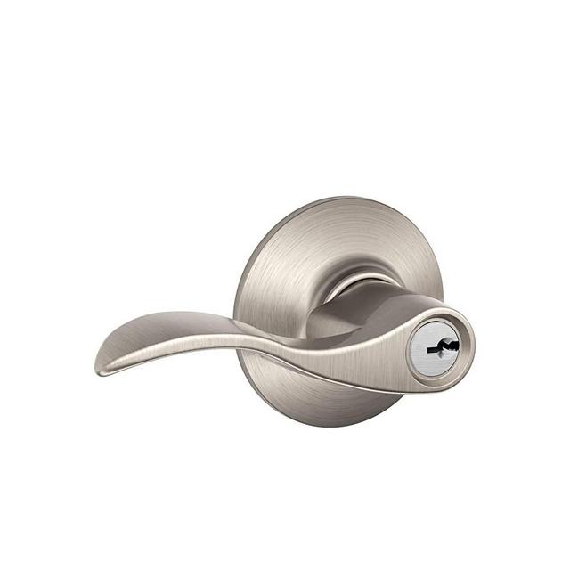 SCHLAGE F51A ACC 619 Accent Keyed Lever, 1 Pack, Satin Nickel