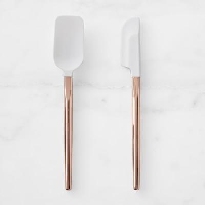 Mini Silicone Spatula with Copper Handle, Set of 2