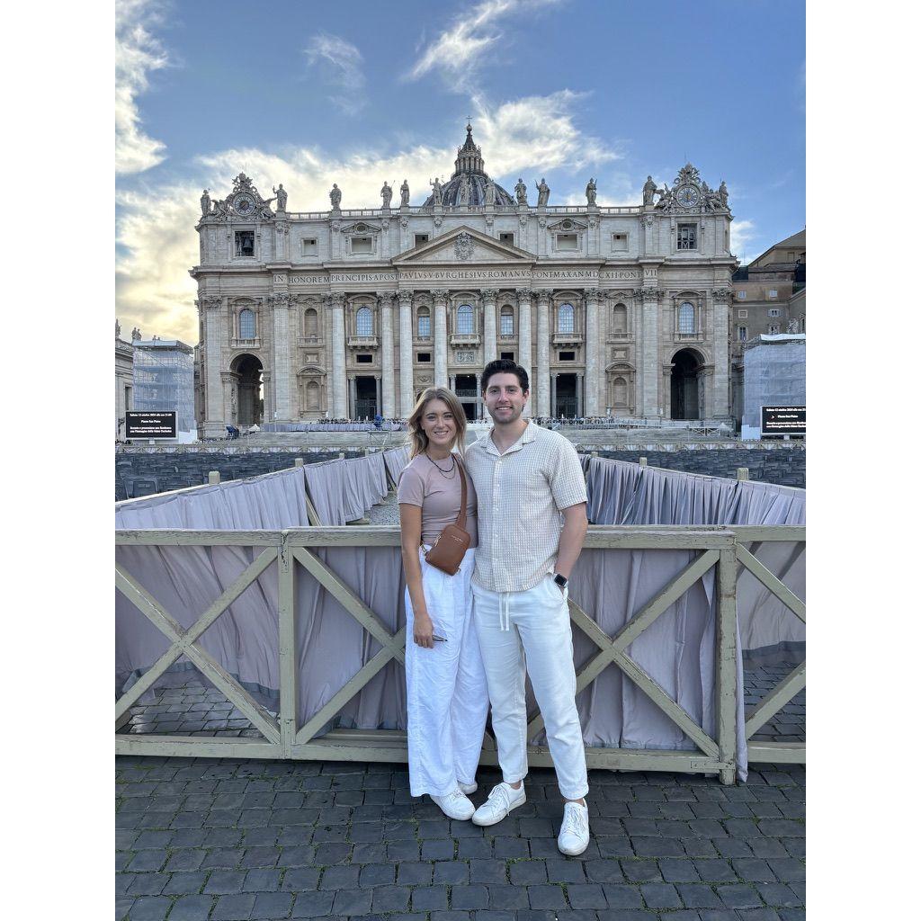 Us visiting St. Peter's Basilica on our latest trip to Italy!