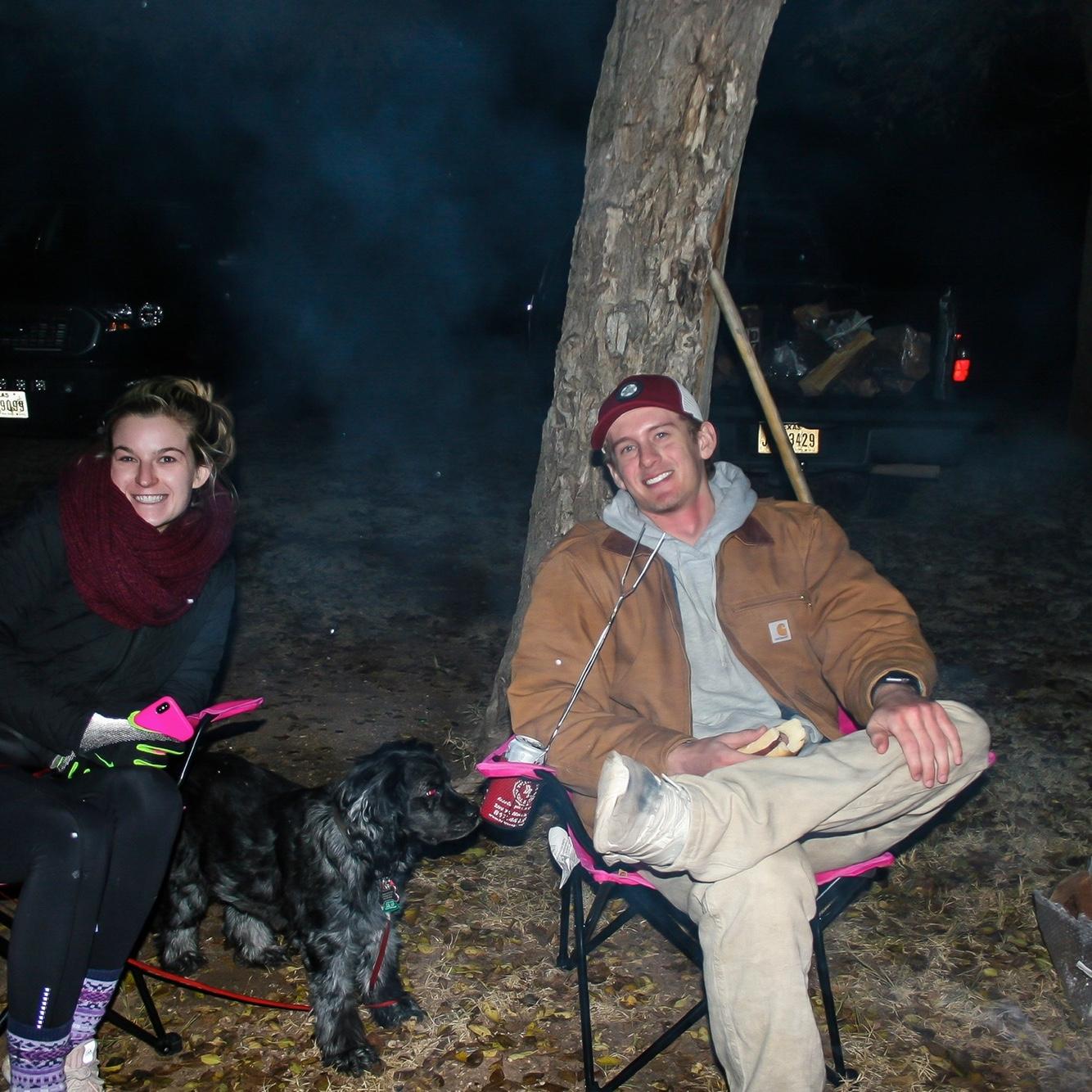 Freezing our booties off camping with some friends in college!
