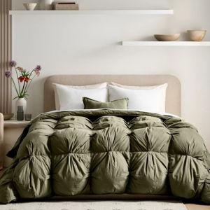 Cotton Pintuck Comforter - Dusty Olive, King/Cal King