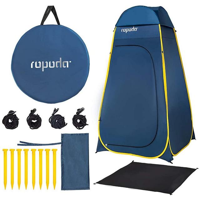 ROPODA Pop Up Tent 83inches x 48inches x 48inches, Upgrade Privacy Tent, Porta-Potty Tent Includes 1 Removable Bottom, 8 Stakes, 1 Removable Rain Cover, 1 Carrying Bag