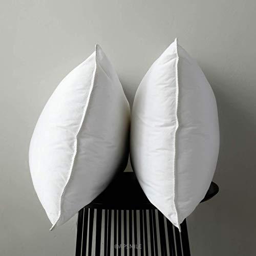 APSMILE Goose Down Feather Pillows for Sleeping 2 Pack - Medium Bed Pillow Inserts for Side/Back Sleeper (Queen, Set of 2)