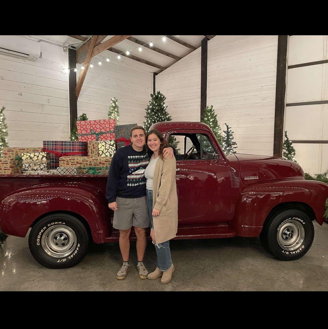 Church Christmas from 2023, please notice Cale in shorts with a car Christmas sweater