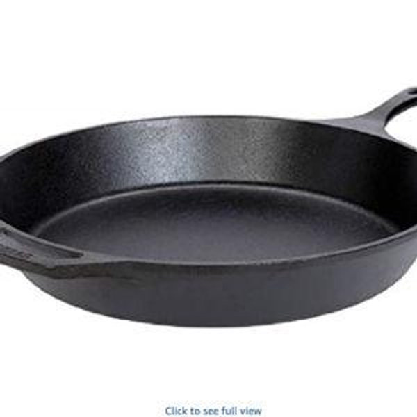 Lodge 15 Inch Cast Iron Pre-Seasoned Skillet – Signature Teardrop Handle - Use in the Oven, on the Stove, on the Grill, or Over a Campfire, Black
