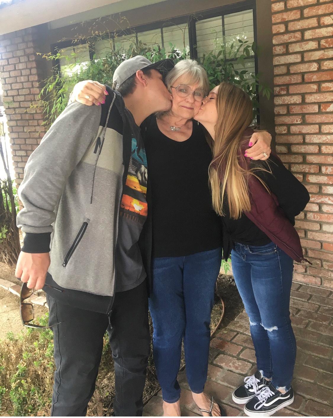 Teryn and Alex all grown up. Grammy loves her visits and kisses!