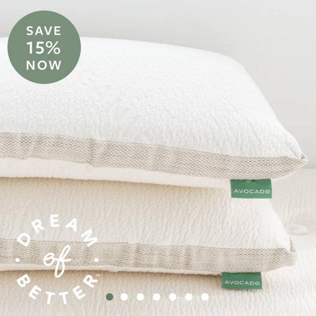 Avocado Molded Latex Pillow 2 pack