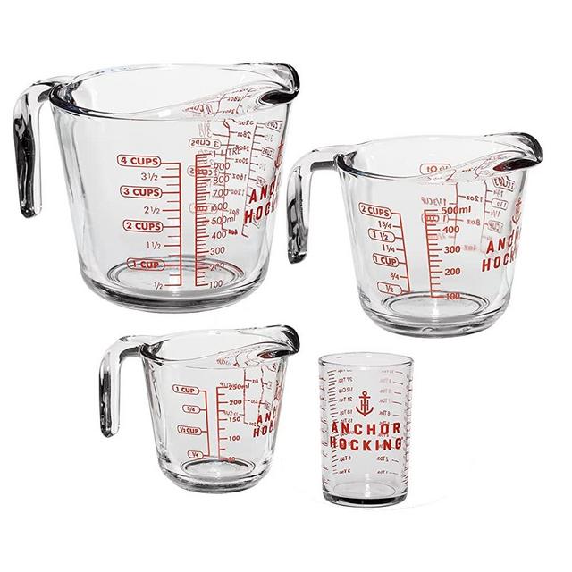 Anchor Hocking Measuring Cup Set of 4 (4-piece, 5 oz, 1-cup, 2-cup, 4-cup)