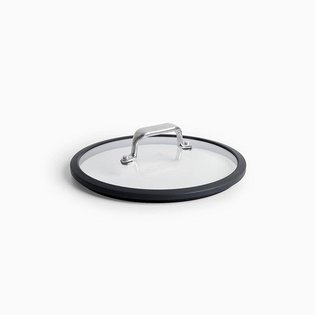 Misen Tempered Glass Lid with Anti-Scratch Silicone Rim, Oven Safe Replacement Cookware Skillet Lid for Misen Carbon Nonstick, Carbon Steel, and Frying Pans, Dishwasher Safe - 8 Inch