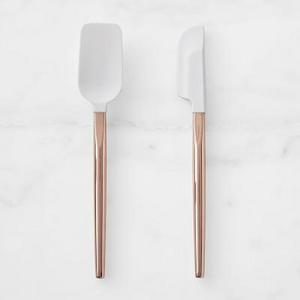 Mini Silicone Spatula with Copper Handle, Set of 2