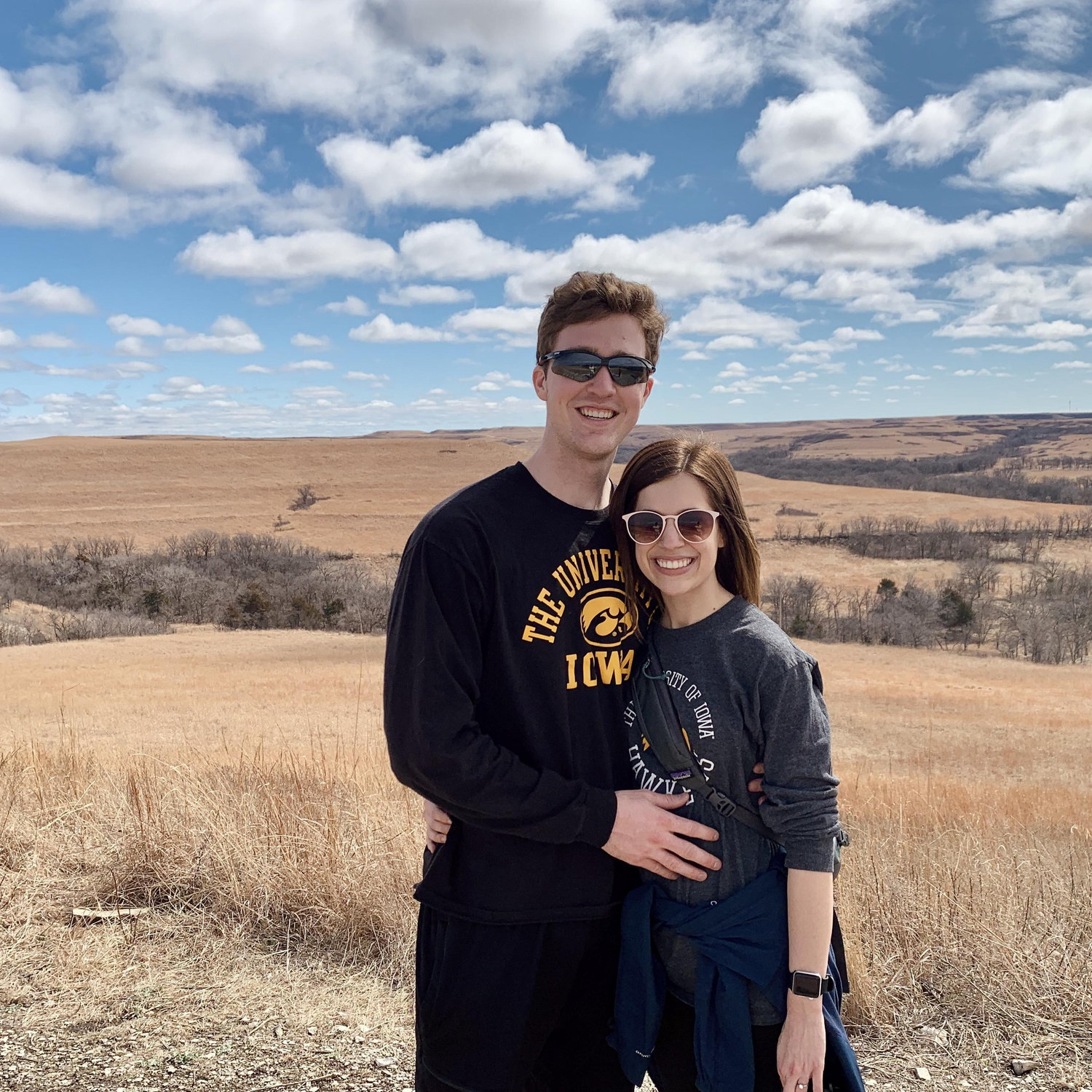 Hiking on the Kanza Prairie! We love spending time outdoors with each other