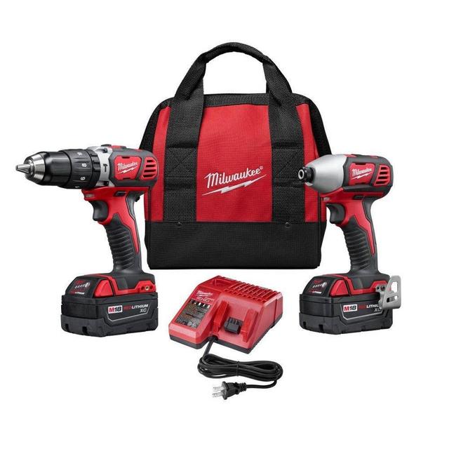 Milwaukee 2697-22 M18 18-Volt Lithium-Ion Cordless Hammer Drill/Impact Driver XC Combo Kit (2-Tool)