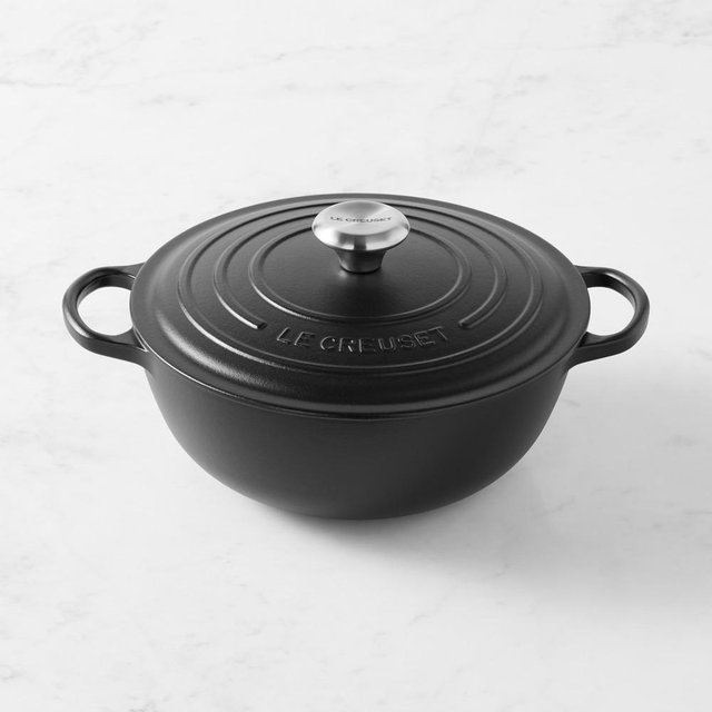 Le Creuset Enameled Cast Iron Soup Pot, 4 1/2-Qt., Matte Black