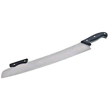 American Metalcraft PPK17 Stainless Steel Pizza Knife with Double Handles, 18" Blade, Black